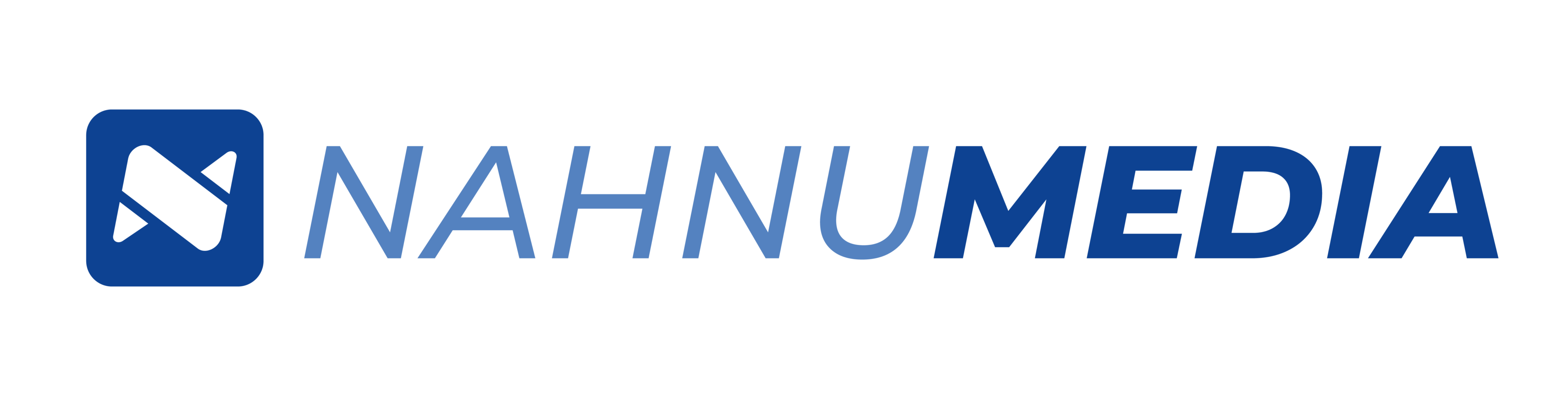 Logo of Nahnu Media featuring a stylized paper airplane in a blue square, followed by the text "NAHNUMEDIA." "NAHNU" is in bold blue, while "MEDIA" is in bold dark blue, symbolizing a focus on communication or media services.